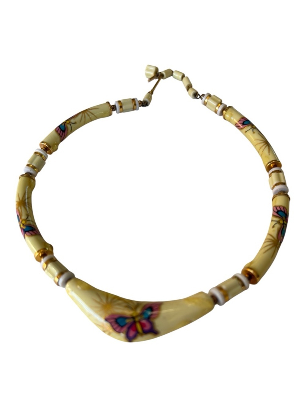 Butterfly Ceramic Beaded Necklace.